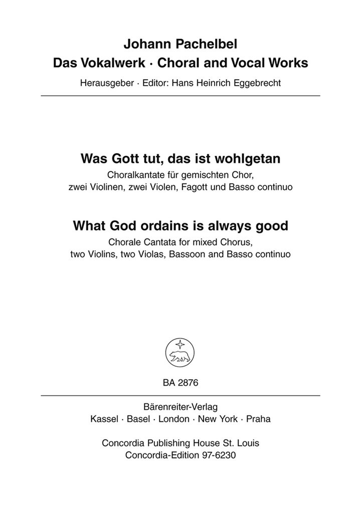 Was Gott tut das ist wohlgetan (PA)